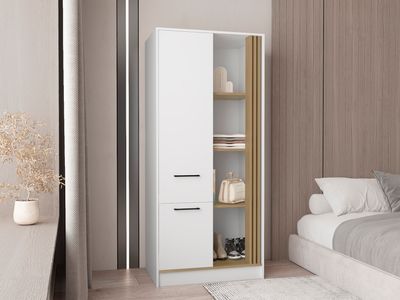 Delia Armoire, Badroom, White / Macadamia - Multi Delia Armoire, Badroom, White / Macadamia - Multi
