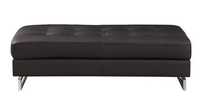 Global United Genuine Leather Ottoman - Brown