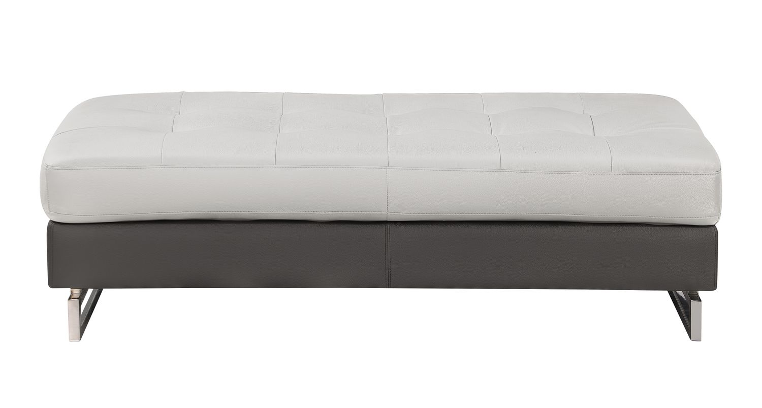 Global United Genuine Leather Sectional - Gray Global United Genuine Leather Sectional - Gray