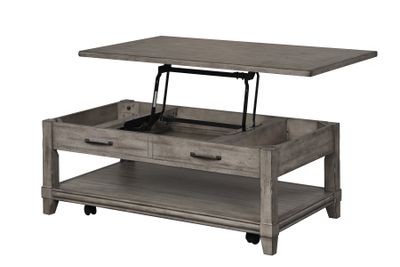 Lift Top Cocktail Table W/ Casters - Gray