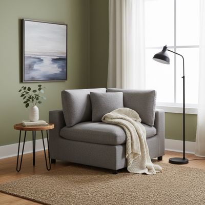 Cassandra Corner Wedge Chair - Charcoal - Charcoal grey