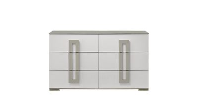 Olivia Contemporary Style 6 - Drawer Dresser Made with Wood in White. Olivia Contemporary Style 6 - Drawer Dresser Made with Wood in White.