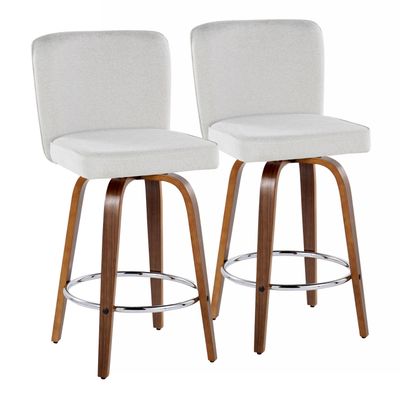26 Contemporary Fixed - Height Counter Stool with Swivel in Walnut