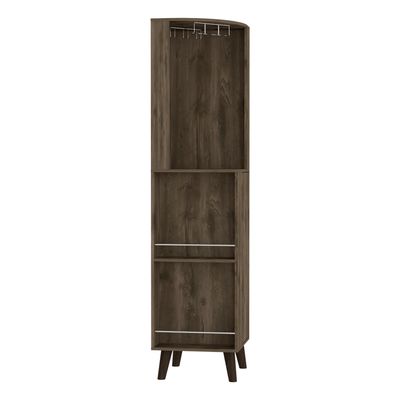 Corner Bar Cabinet Plex, Living Room, Dark Brown