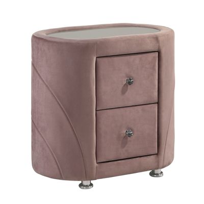 Pink Upholstered 2 - drawer Nightstand
