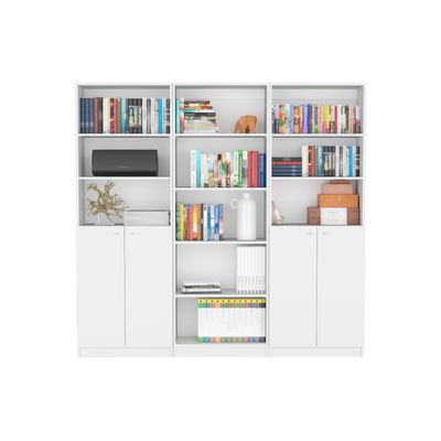 Salina 3 Piece Living Room Set with 3 Bookcases, White Salina 3 Piece Living Room Set with 3 Bookcases, White
