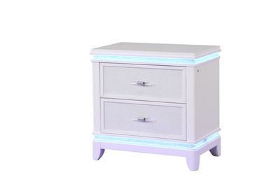 Opium Modern Style 2 - Drawer Nightstand with Mirror - Embellished