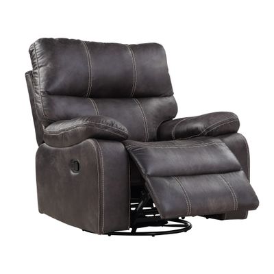 Gray Swivel Gliding Recliner - Fabric - 38.12 x 40 x 41 in.