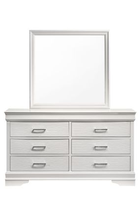 Modern 6 Drawer Dresser made with Wood in White(Includes Dresser only Modern 6 Drawer Dresser made with Wood in White(Includes Dresser only