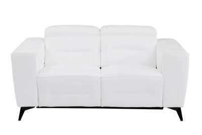 Global United Top Grain Italian Leather Loveseat with - 65x43x40IN