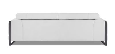 Global United Top Grain Italian Leather Sofa - White - 42.5 x 90 x 38 Global United Top Grain Italian Leather Sofa - White - 42.5 x 90 x 38