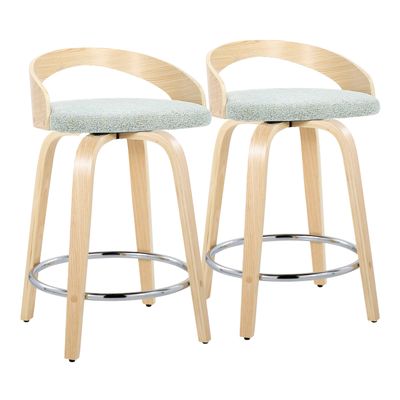24 Contemporary Fixed - Height Counter Stool with Swivel in Natural