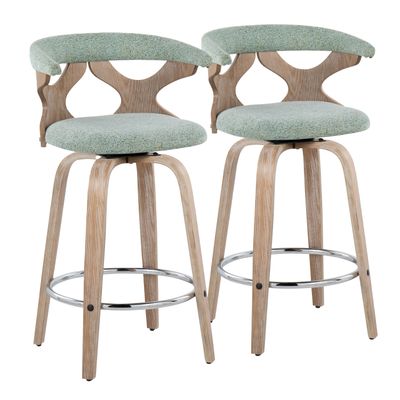 26 Contemporary Fixed - Height Counter Stool with Swivel in White