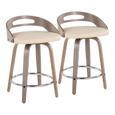 24 Mid - Century Modern Fixed - Height Counter Stool with Swivel in