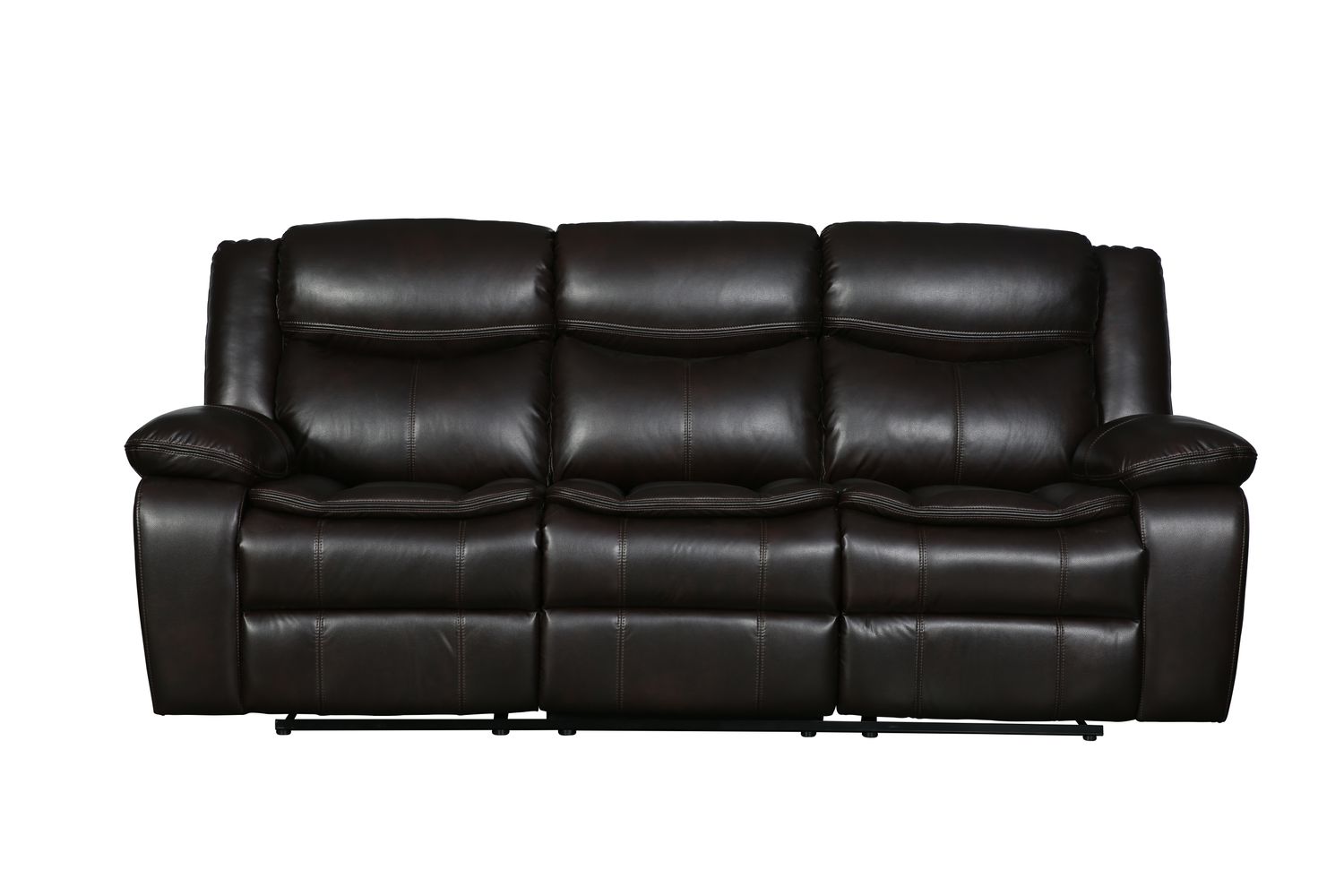 Global United Transitional Leather - Air Reclining Sofa - Brown Global United Transitional Leather - Air Reclining Sofa - Brown