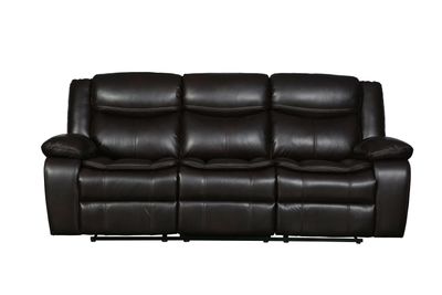 Global United Transitional Leather - Air Reclining Sofa - Brown Global United Transitional Leather - Air Reclining Sofa - Brown