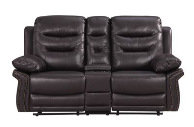 Global United Leather Air Upholstered Reclining Console - 85x30x26IN