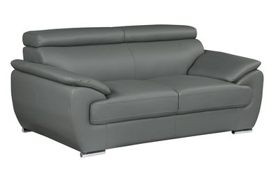 Genuine Leather Loveseat - Gray