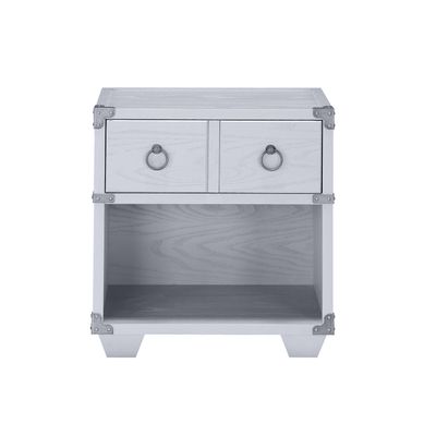 1 Drawer Nightstand with One Open Compartment in Gray Finish