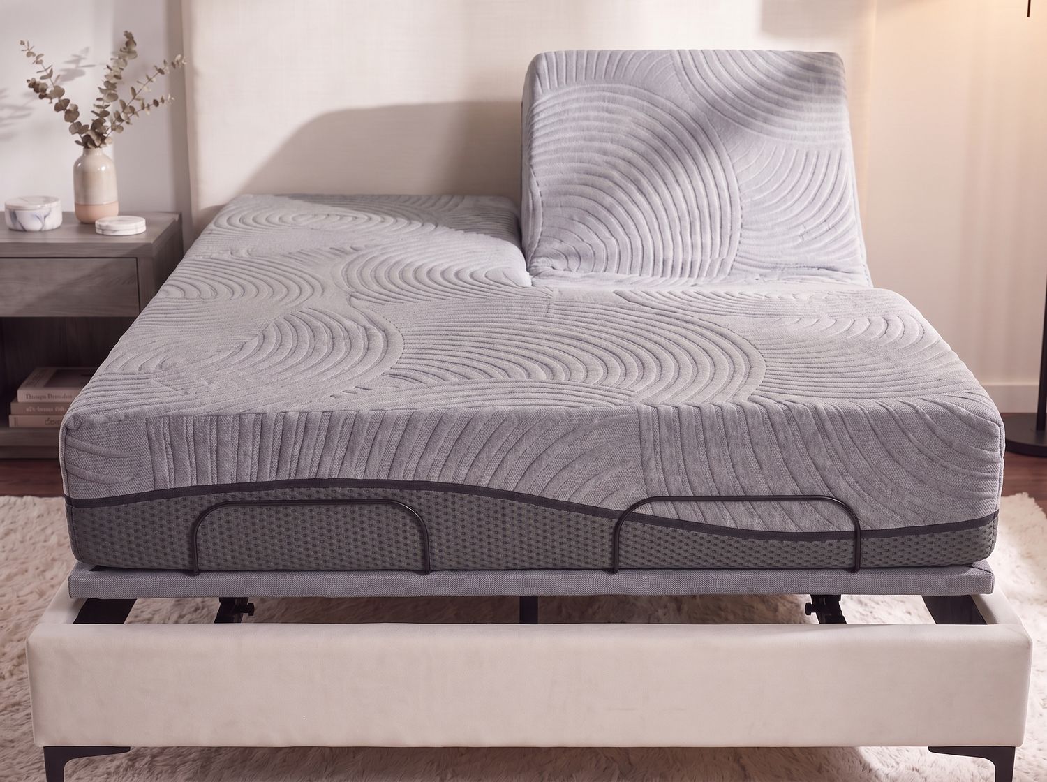 Premium Split Head Queen Plush Gel Infused Memory Foam Mattress - Grey Premium Split Head Queen Plush Gel Infused Memory Foam Mattress - Grey