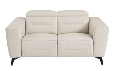 Global United Top Grain Italian Leather Loveseat with Power Recliner