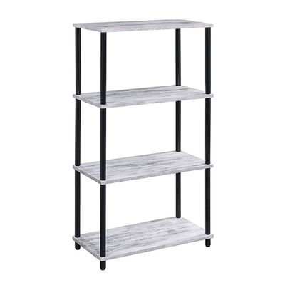 Antique White and Black Bookshelf with 4 Shelf - Black White Antique White and Black Bookshelf with 4 Shelf - Black White