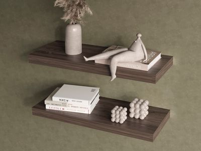 Floating Shelf Dallas, Living Room, Dark Walnut Floating Shelf Dallas, Living Room, Dark Walnut