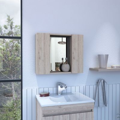 Ellegrini 1 - Drawer Medicine Cabinet Light Grey - Light Gray