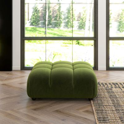 Marcel 36" Bubble Modular Modern Cocktail Ottoman - Olive Green