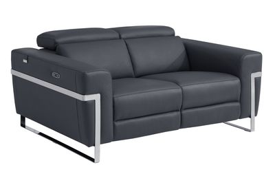 Global United Top Grain Italian Leather Loveseat - 43 x 65 x 40 in.