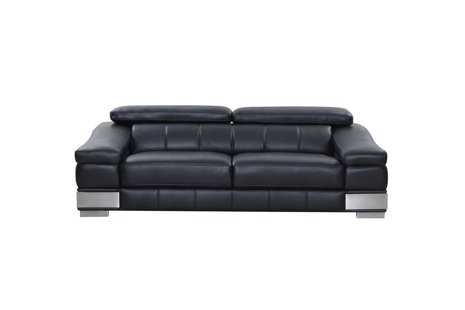 Top Grain Italian Leather Sofa - Black