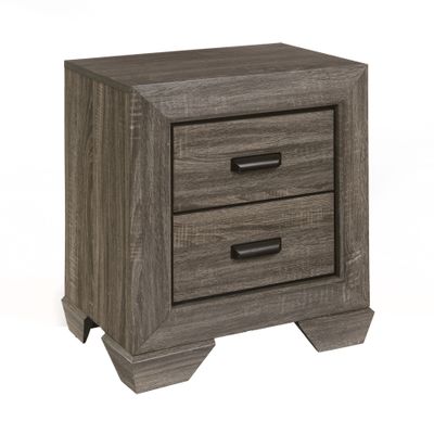 Weathered Grey Grain 2 - drawer Nightstand - Brown