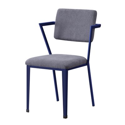 Grey and Blue Open Back Upholstered Office Chair - Grey+Blue
