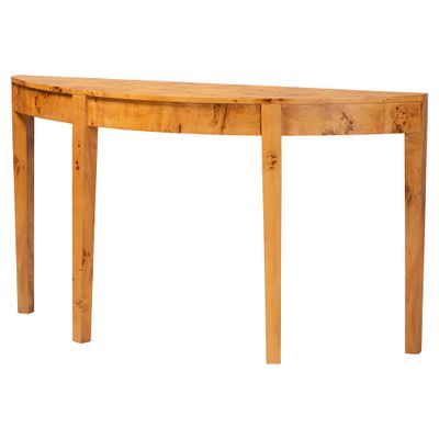 Modern and Contemporary Natural Real Burl Wood Half - Moon Large