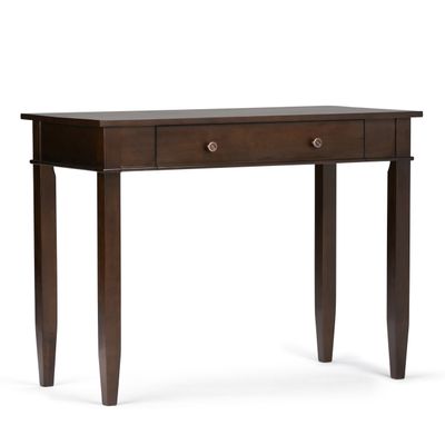 Carlton 42" Wide Solid Wood Home Office Desk in Brunette Brown