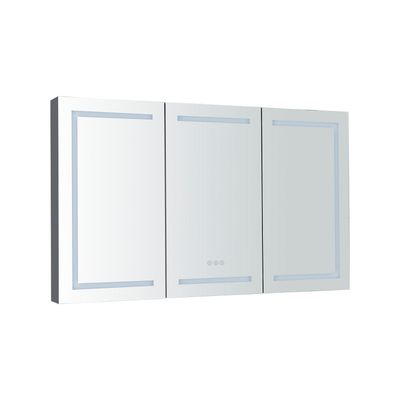 60 x 36" LED Lighted Bathroom Medicine Cabinet with Mirror - Gray