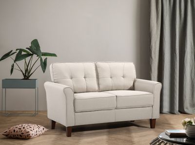 Mid - Century Loveseat Sofa - Beige