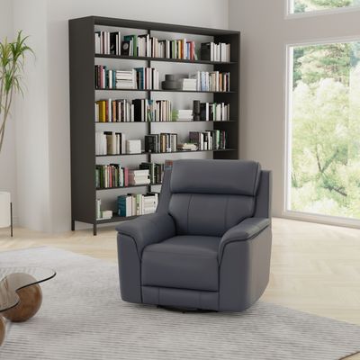 Oslo Manual Glider Recliner in Sapphire - Sapphire Blue