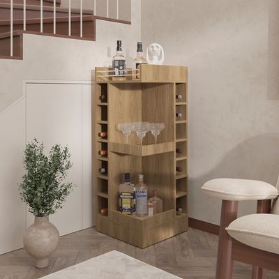 Glen Lyon Bar Cabinet, Living Room, Light Pine - Beige