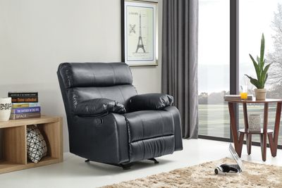 Stylish Black Contemporary Rocker Recliner