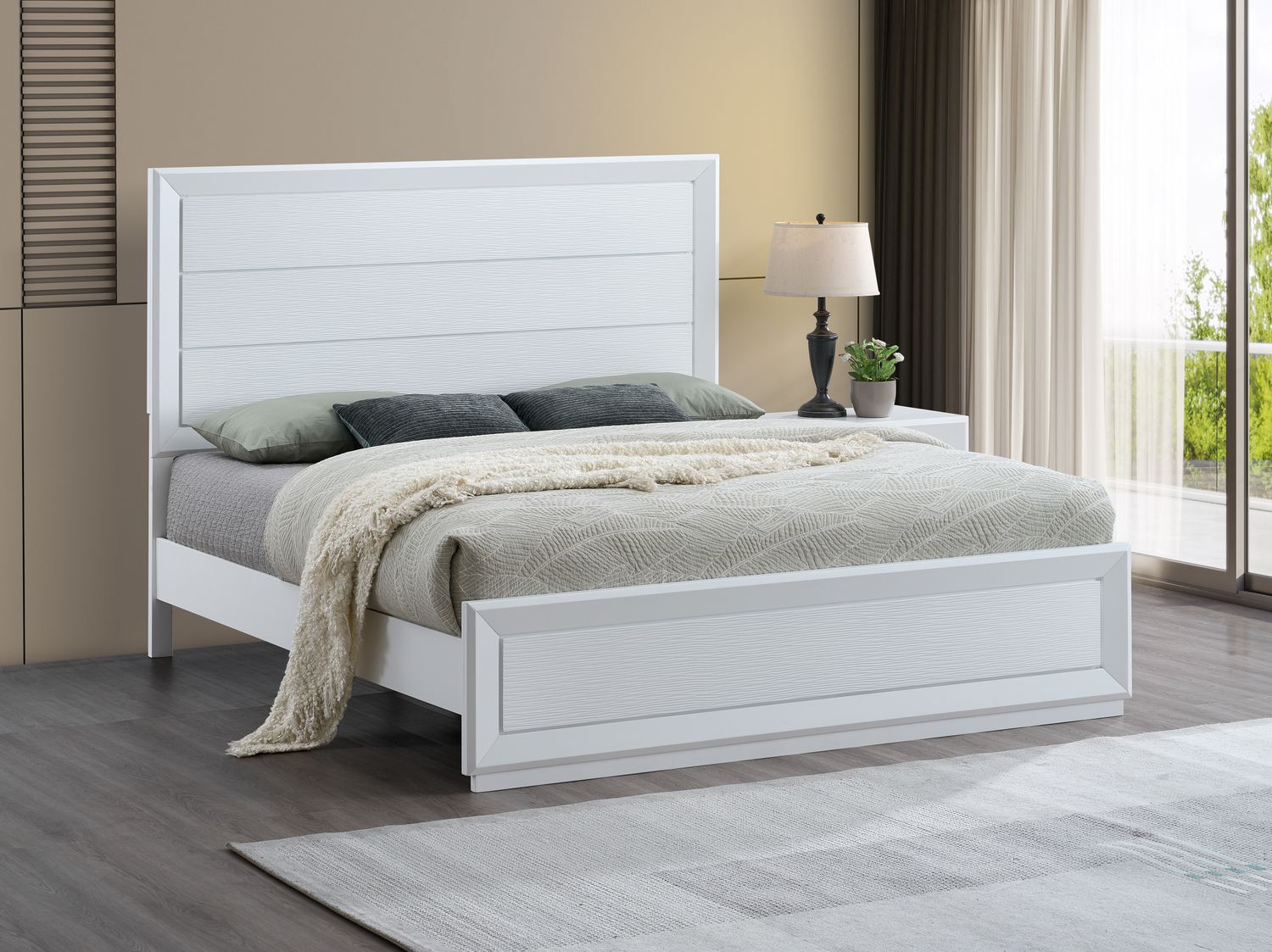 Mars G001700A - KB King Bed (Mattress Not Included), White Mars G001700A - KB King Bed (Mattress Not Included), White
