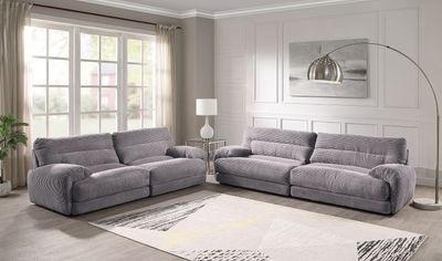 Cadenza Gray Corduroy 2PCS Living Room Set Cadenza Gray Corduroy 2PCS Living Room Set