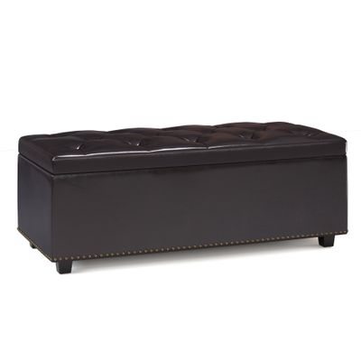 Hamilton - Lift Top Rectangular Storage Ottoman - Tanners Brown - Dark