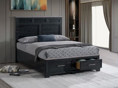 Nick G003500A - KB KING BED (Mattress Not Included), Black Nick G003500A - KB KING BED (Mattress Not Included), Black