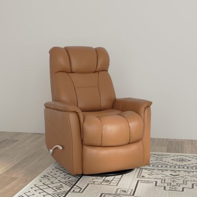 Global Home Swivel Glider Recliner with Manual Adjustable Headrest &