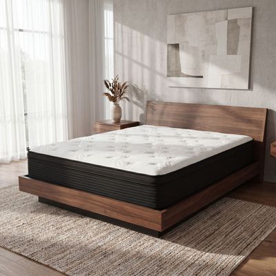 Hybrid 13 Hybrid 13" Plush Twin XL Mattress with Pocketed Coils - White+Black