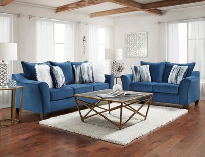 Camero Fabric Pillowback 2 - Piece Living Room Set, Sofa and Loveseat