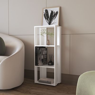 FM FURNITURE Modoc Bookcase in Melamine with Open Storage, White FM FURNITURE Modoc Bookcase in Melamine with Open Storage, White