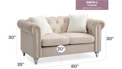 Elegant Beige Loveseat With Modern Touch