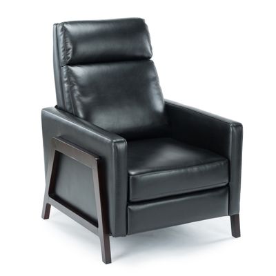 Madeline Faux Leather Push-Back Recliner - Black